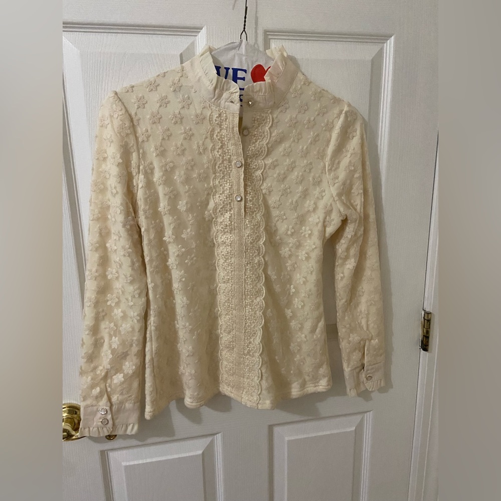 White blouse with floral print